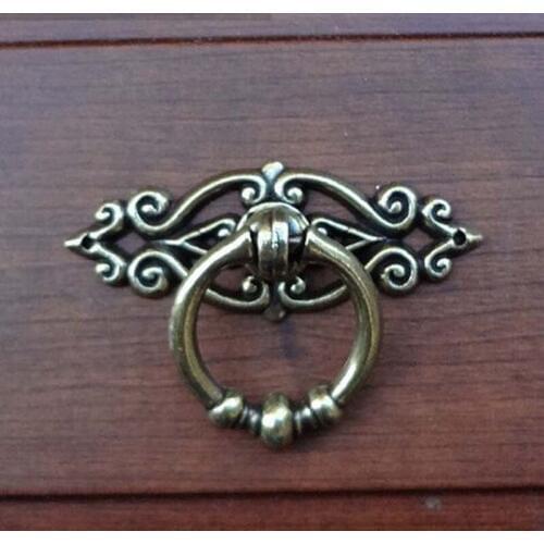 Vintage Shaky drop ring antique brass drawer dresser knob pull bronze kitchen cabinet cupboard furniture pulls knobs