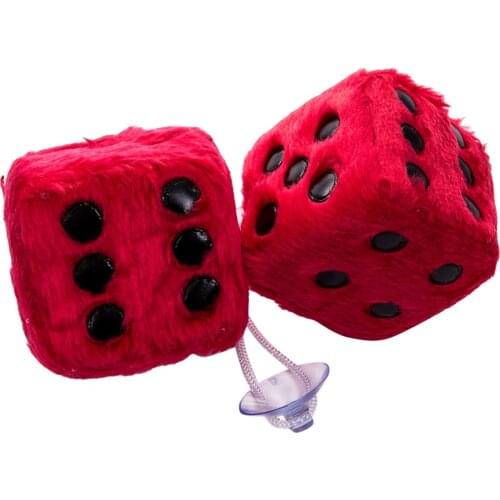 Hang Fuzzy Furry Vintage Pair Car Hanging Mirror Hanging Decorations 1 Pair Plush Dice Dots Rear View Mirror Car Pendant Hanging