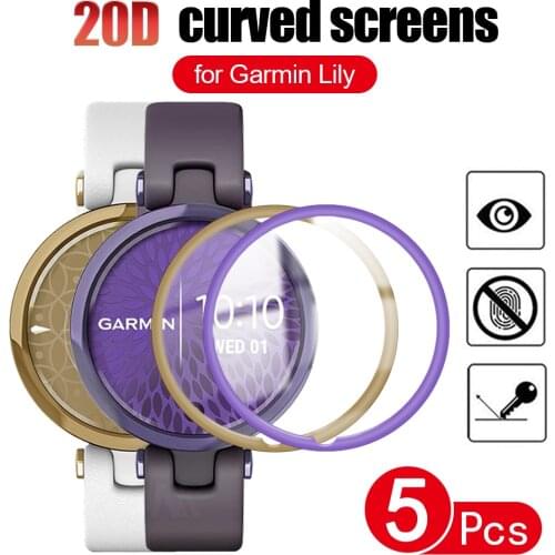Screen Protector For Garmin Lily Women’s Fitness Sport Smartwatch 20D Curved Edge Full Cover Soft Protective Film (Not Glass