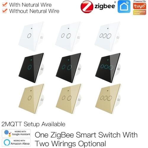 1/2/3 Gang ZigBee TUYA WiFi Smart Touch Switch Light Switch 100-240V Home Wall Button For Alexa And Google Home US EU Standard