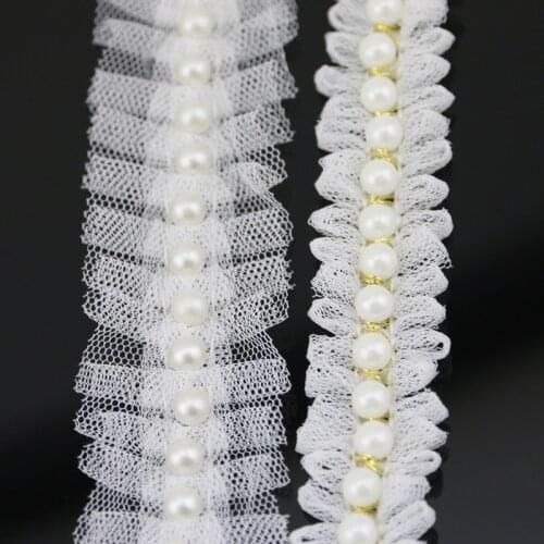 1 Yard/roll) Pearl Gift Wrapping Ribbon Family Making Clothing Bag Accessories Decoration Hollow Lace Fabric Handmade DIY