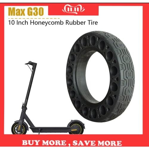 10 Inch Rubber Solid Tires for Ninebot Max G30 Electric Scooter Honeycomb Shock Absorber Damping Tyre Black