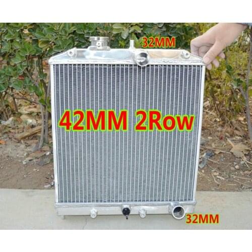 2 Core 42mm Aluminum Radiator FOR Honda CIVIC/CRX DEL SOL EK EG B16 B18 B-series 32MM IN/OUT PIPE 1992-2000 factory price
