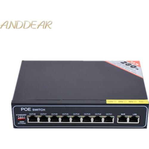 48 v 8 port gigabit unmanaged poe switch 8*100/1000 mbps POE poort; 2*100/1000 mbps UP Link poort; 1*100/1000 mbps SFP poort