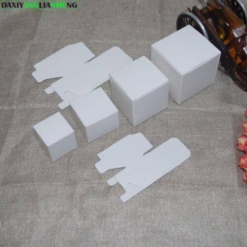 50pcs/lot 10x10x7~14cm cute Small Cream & jewelry box cosmetics packing boxes handmade Soap perfect white paper packaging box