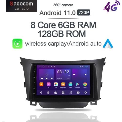 360 Panoramic IPS Carplay Android 10.0 6G+128G Car DVD Player GPS WIFI Bluetooth RDS Radio For Hyundai I30 Elantra GT 2012-2016