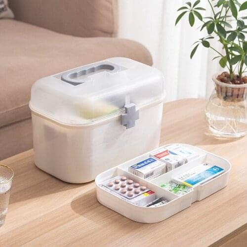 Medicine Box Portable Large Capacity Sundries Organizer Multi-Function First Aid Kit Home for Living Room Home Storage Organizer