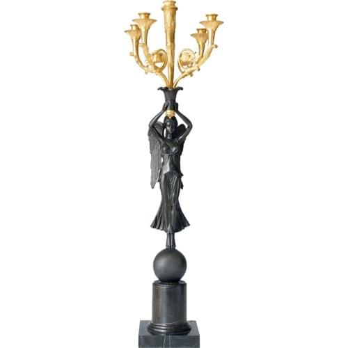 Bronze Angel Candleholder Candlestick with 5 Holders Statue Sculpture Antique Art Classy Home Decoration Large