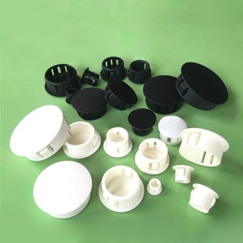 Black / White Snap-in Plug 6 8 10 13 14 16 19 20 22 26 30mm Plastic Hole Plug Blanking End Caps Tube Pipe Inserts Plug Bung