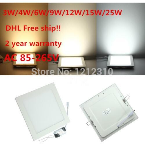 DHL Free shipping 20pcs/lot Ultra thin design 25W AC85-265V LED ceiling recessed grid downlight / slim square panel light