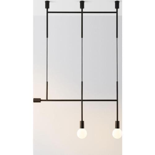 Tube Long Chandelier Lighting Kitchen Bar Dining room minimalist chandelier led design black Rose Gold wrought iron chandelier