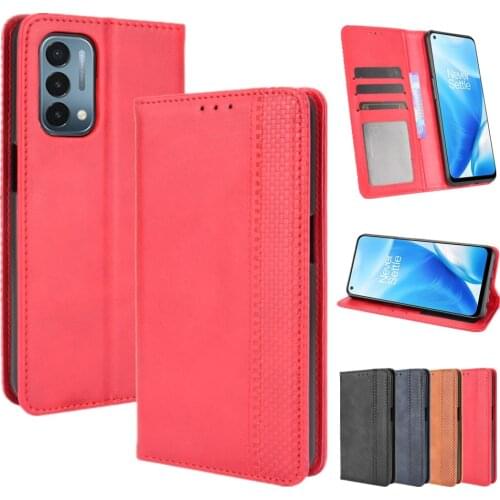 For OnePlus Nord N200 CE 5G 9R 9 Pro N100 N10 PU Leather Phone Case Flip Wallet Magnetic Protection Retro Shockproof Full Cover