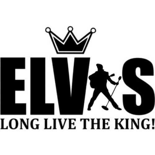 ELVIS PRESLEY LONG LIVE THE KING PVC 15cm X 10cm Car Sticker and Decal Motorcycle Sunscreen Accessories 15 x 10cm
