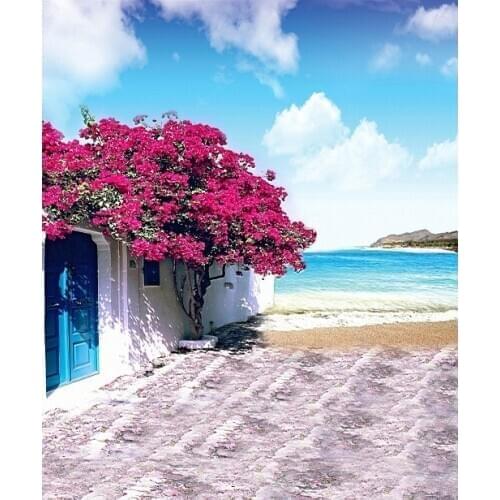 VinylBDS Summer Vacation Wedding Pphoto Backdrops Fundo Roof Sea of Flowers3D Baby Photography Backdrop Background LK 1926