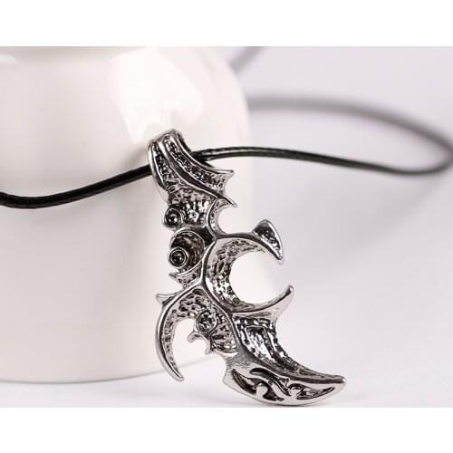Hot Selling Fashion New Anime Flame Knife Alloy Necklace Pendant Mens Jewelry Accessories Leather Cord Choker Gift