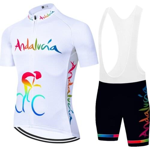Spain team jersey ANDALUCIA cycling suit 2021 equipos de cciclismo masculino camiseta deportiva hombre conjunto bici hombre