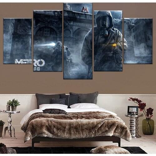 Metro Exodus Paintings 5 Panel Style Picture Top-Rated Canvas Print Modular Game Large Poster Modern Home Decor Wall Artwork