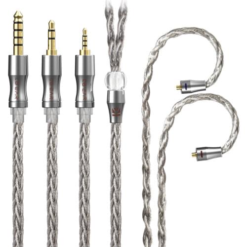 KBEAR Wide 8 core Graphene single crystal copper plated with silver Cable with MMCX/2PIN Connector Use For BLON BL03 KBEAR KB04