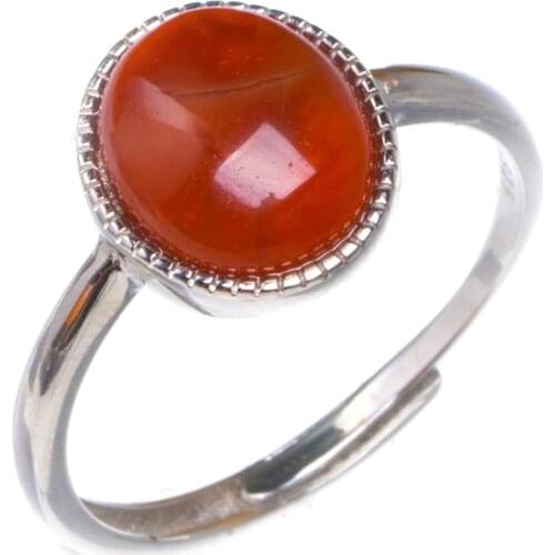 Natural Nanjiang Red Agate Opening Handmade 925 Sterling Silver Ring 8.75 D1057