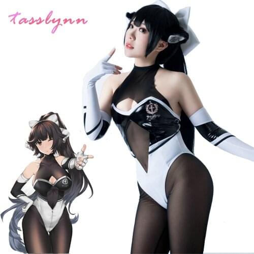 Anime Azur Lane IJN Takao Cosplay Jumpsuits Clothing Punk Swimwear Sexy Leather Dress Girls Racing Suit Outifits Costume