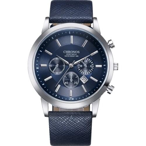 Men's Watch With Leather Strap KUNHUANG China