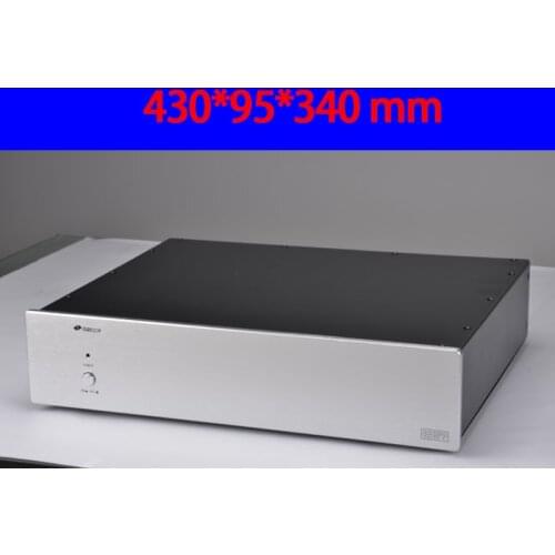 KYYSLB 430*95*340mm DAC-C Decoding Power Amplifier Chassis Box House DIY Enclosure with Power Base Feet Amplifier Case Shell