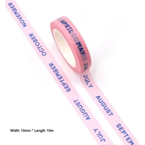 10PCS/lot 10MM*10M Pick Month washi tape Masking Tapes Decorative Stickers DIY Stationery School Supplies