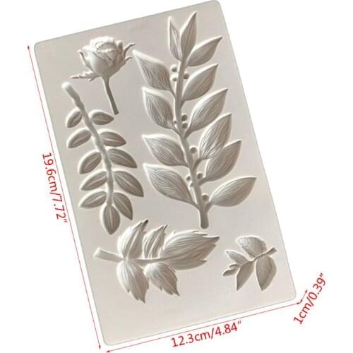 Rose Flower Leaf Vine Branch Silicone Mold Clay Fondant Mold DIY Cake Decoration Tool Candy Sugar Cookies Chocolate Mould Baking
