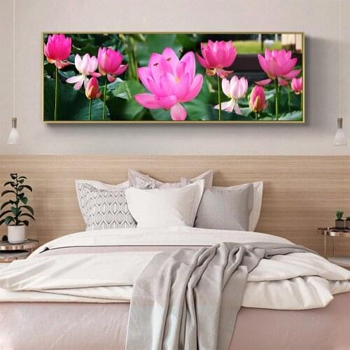 Home Decoration Modular Pictures Wall Art Canvas oil painting Lotus nature landscape Poster Decor 1 Piece Painting HD Printed