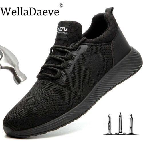 Mens Steel Toe Cap Work Boots Breathable Outdoor Reflective Sneakers Construction Footwear Puncture Proof Safety Shoes For Men