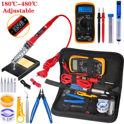 Soldering iron kit adjustable temperature 220V 80W 170 DIY Diagonal Pliers Side Cutting Nippers Wire Cutter Welding Tool Kits