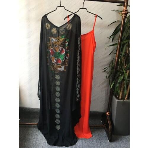 New African Dresses for Women Dashiki Diamond Ankara African Clothes Bazin Rich Robe Boubou Africaine Dress Outfits Clothing