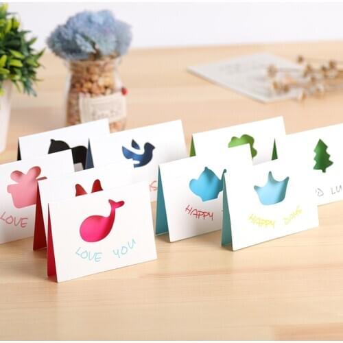 Cute Animal Gify Card 20pcs Kraft Handmade Jewelry Big Cream Card 8.5x6cm Paper Craft Best Wish Cute Jewelry Displays Birthday