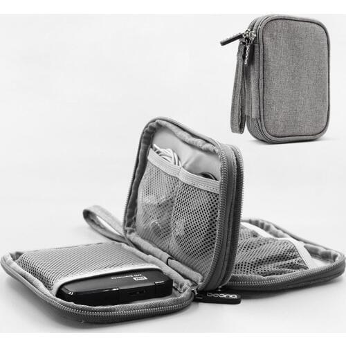 DAINCHOUL Portable Oxford Double Layer Travel Storage Bag U Disk Phone Data Cable Portable Digital Device Organizer