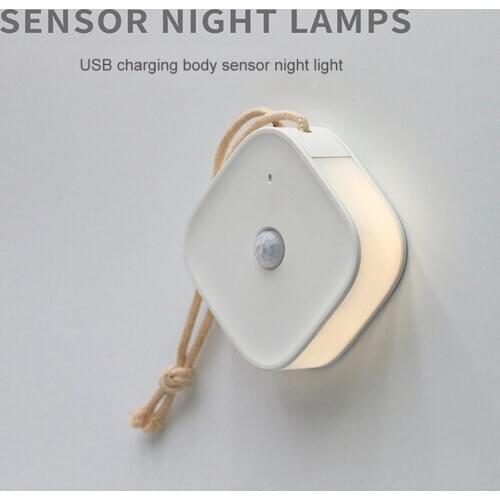 LED Night Light Motion Sensor Human Induction Light USB Rechargeable Wall Lamp For Children Kids Living Room Bedroom Lighting