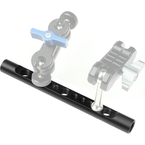 BGNing DSLR Camera Rig 15mm Cheese Rod Bracket 150mm Long 1/4" 3/8" Inch Screw Holes Shoulder Cameras Rail Length 150mm