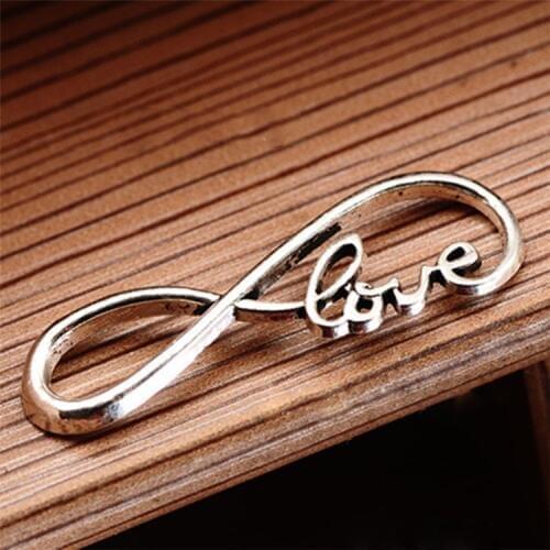 High Quality 20 Pieces/Lot 39mm*12mm Tibetan Silver Infinity Love Charms For Necklace