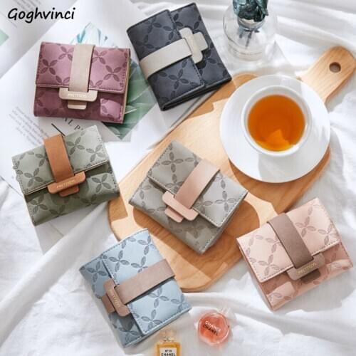 Wallets Women Floral Foldable Card Holder Simple Hasp Purse Womens Korean Style Short Elegant Fashion Wallet Ulzzang Carteira