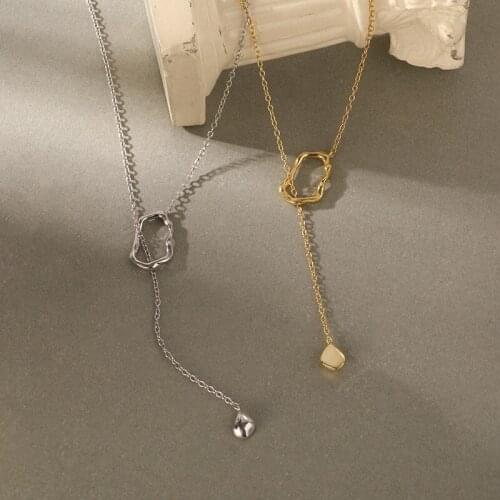 Real 925 Sterling Silver Geometric Circle Pendant Necklaces For Women Mothers Day Gift , Fashion Long Tassel Necklace Jewelry