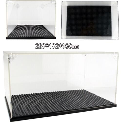 1 Step Acrylic Dustproof Box/Case Building Block Collection Black Base Display/ShowCase Box Figures Bricks For Kids Toy Gifts