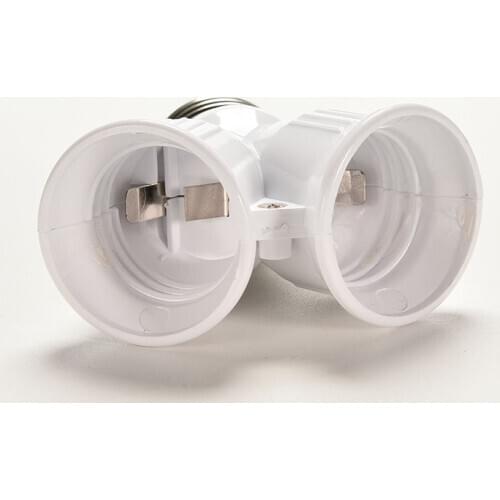 1PCS E27 White Lamp Bulb Base Socket Bulb Lighting 1 to 2 Splitter Adapt Converter E27 LED Halogen Light Lamps Holder Converter