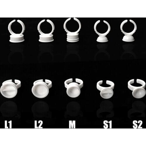 100Pcs Disposable Eyelashes Glue Rings Tattoo Pigment Adhesive Palette Holder Container Eyelash Extension Makeup Tool Wholesale