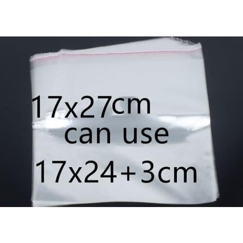 17x27cm 100pcs Transparent Self Adhesive Seal OPP Plastic Cellophane Packing Bags Gifts & Pouch Jewelry Packaging Bag