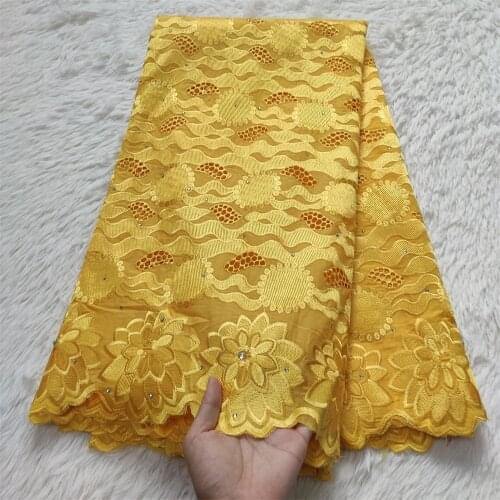 2021Latest High Quality African Nigerian Tulle Lace Fabric Swiss Cotton Embroidery Guipure Dress Wedding Damask Party 5yards