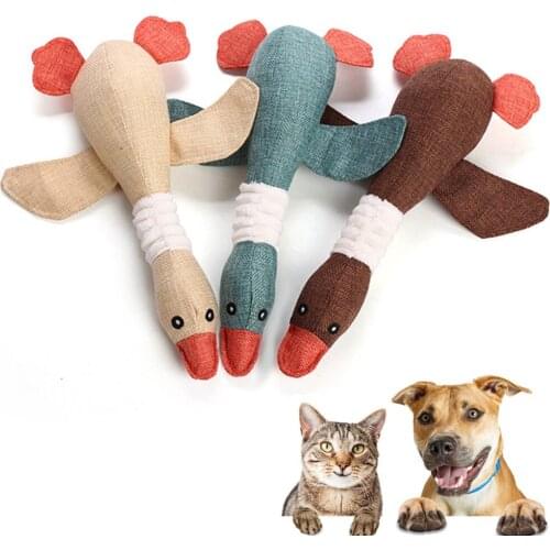 31CM Cartoon Wild Goose Squeaky Dog Toys Plush Chew Dog Toys Sound Puppy Dogs Pet Toy For Cleaning Teeth Pets Supplies