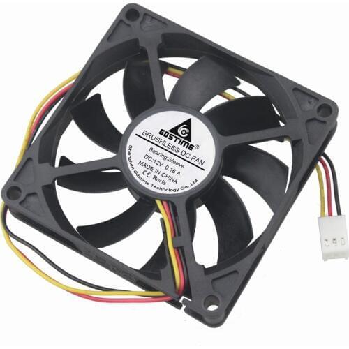50 Pcs Gdstime 8cm Three Wires 12V 80*80*15mm PC Case Motor Cooler DC Cooling Fan 80mm x 15mm 8015S 3Pin FG 80mmx80mmx15mm