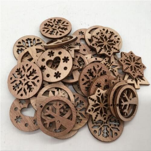 50pcs new wooden cartoon patch environmental protection retro decorative wood chip creative models