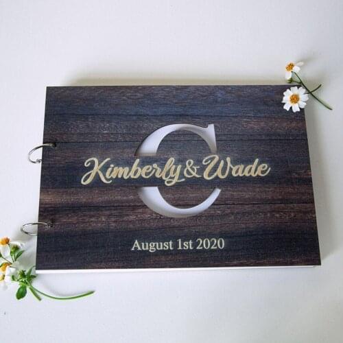 Alternative Customized Wooden Guestbook,Personalized Wedding Guest Book,Handmade Engraved Wood Guest Book,Getting Married Book