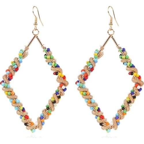 Bohemia Style Circle Earrings Personality Hit The Color Colour Geometri Earrings Womans Heart Shape Pendant Earrings Jewelry