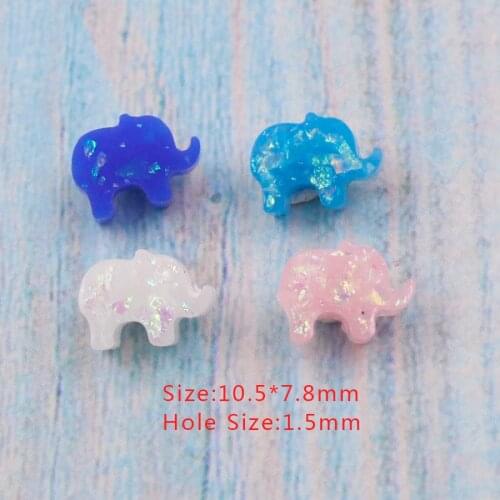 Jaymaxi Synthetic Opal Elephant 4 Colors Beads Hole Size 1.5mm Beads for Necklace Bracelet DIY Jewelry 10.5*7.8mm 20Piece/lot